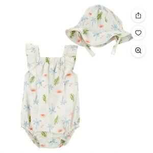Carter's Child of Mine Baby Girl Romper and Hat